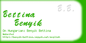 bettina benyik business card